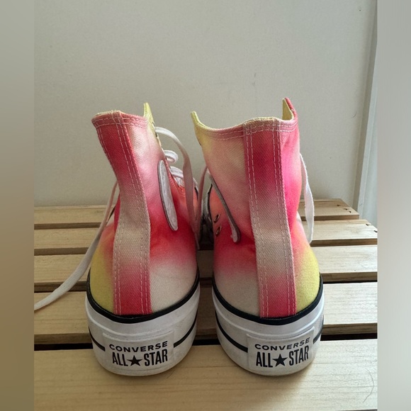 Converse Chuck Taylor Lift High Top Sneakers Womens  US8 Orange Yellow Tie Dye - Picture 11 of 12